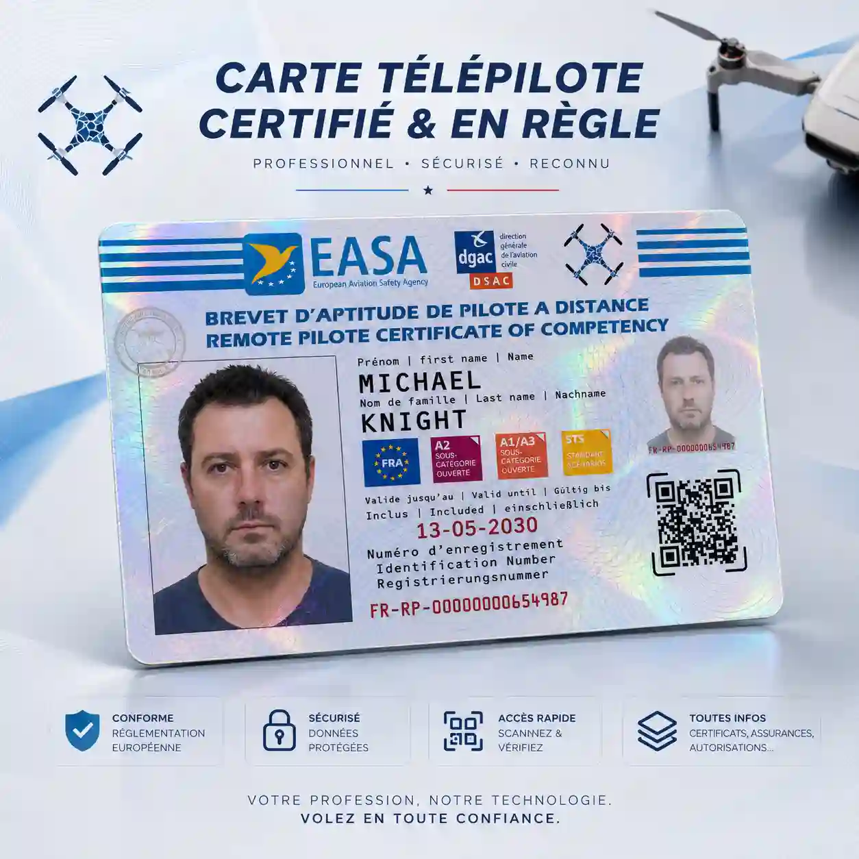 Carte télépilote drone